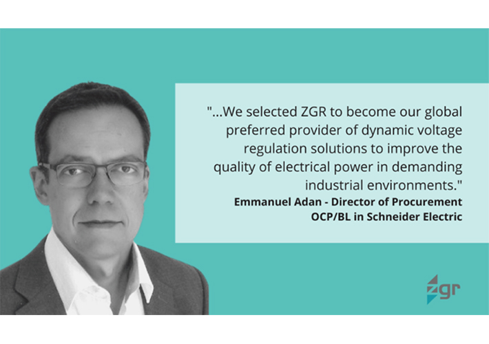 foto noticia ZGR, proveedor de confianza de Schneider Electric﻿.